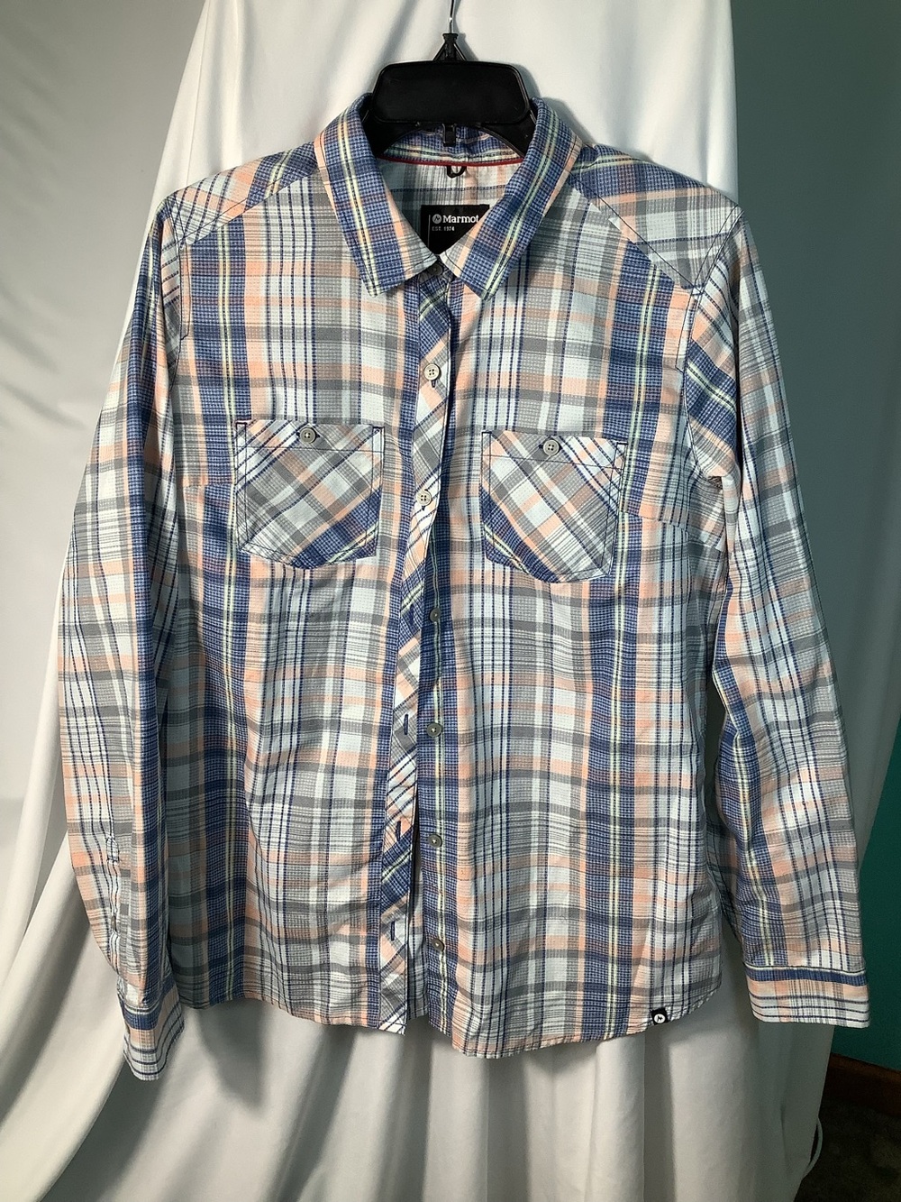 Marmot plaid button down long sleeve Shirt - LG